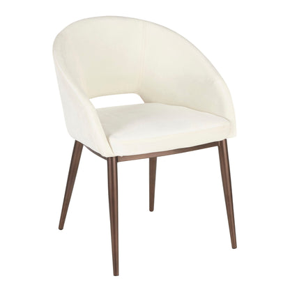 Contemporary cream chair with cut-out back and copper legs by HouseOfZazla on Tampa Home & Garden Store