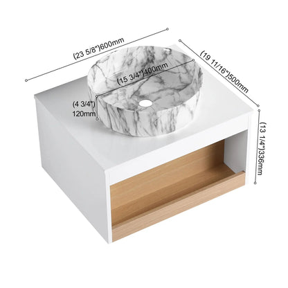 Floating Bathroom Vanity with Vessel Sink