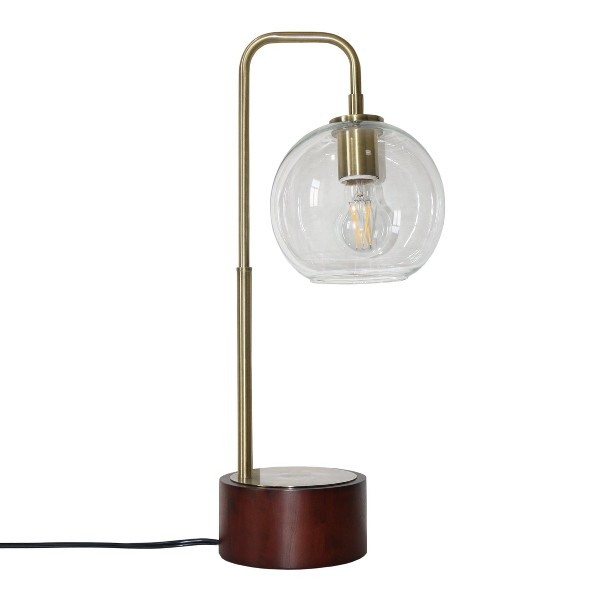 Luxeray globe arched table lamp in bronze with clear glass globe by HouseOfZazla on Tampa Home & Garden Store