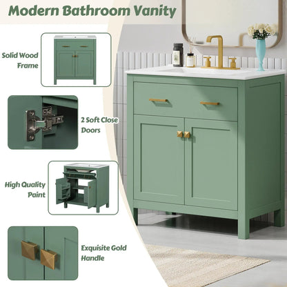 Bathroom Vanity Ceramic Sink and Soft Close Doors