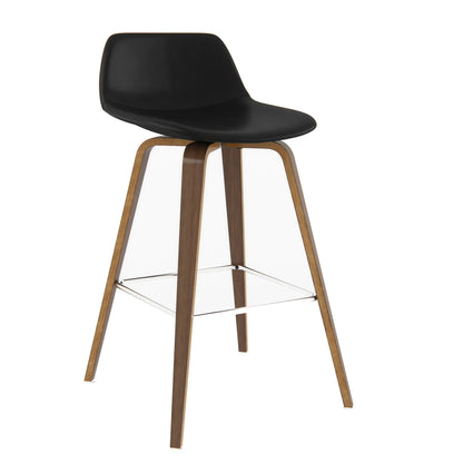 Randolph Bentwood counter height stool set of 2 with black seat and wooden bentwood legs on Tampa Home & Garden Store