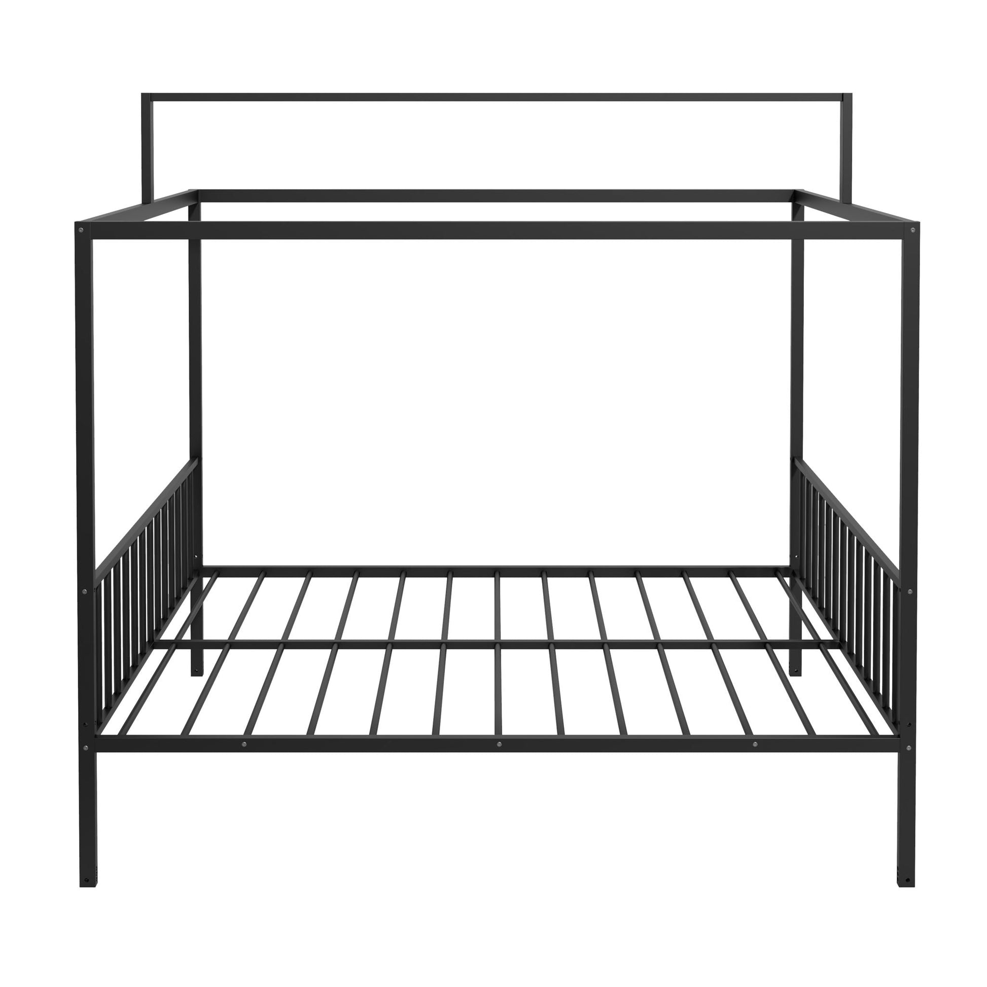 3 in 1 Montessori Floor Bed With Fenced Support canopy frame black metal HouseOfZazla on Tampa Home & Garden Store