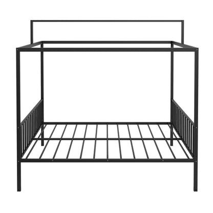 3 in 1 Montessori Floor Bed With Fenced Support canopy frame black metal HouseOfZazla on Tampa Home & Garden Store