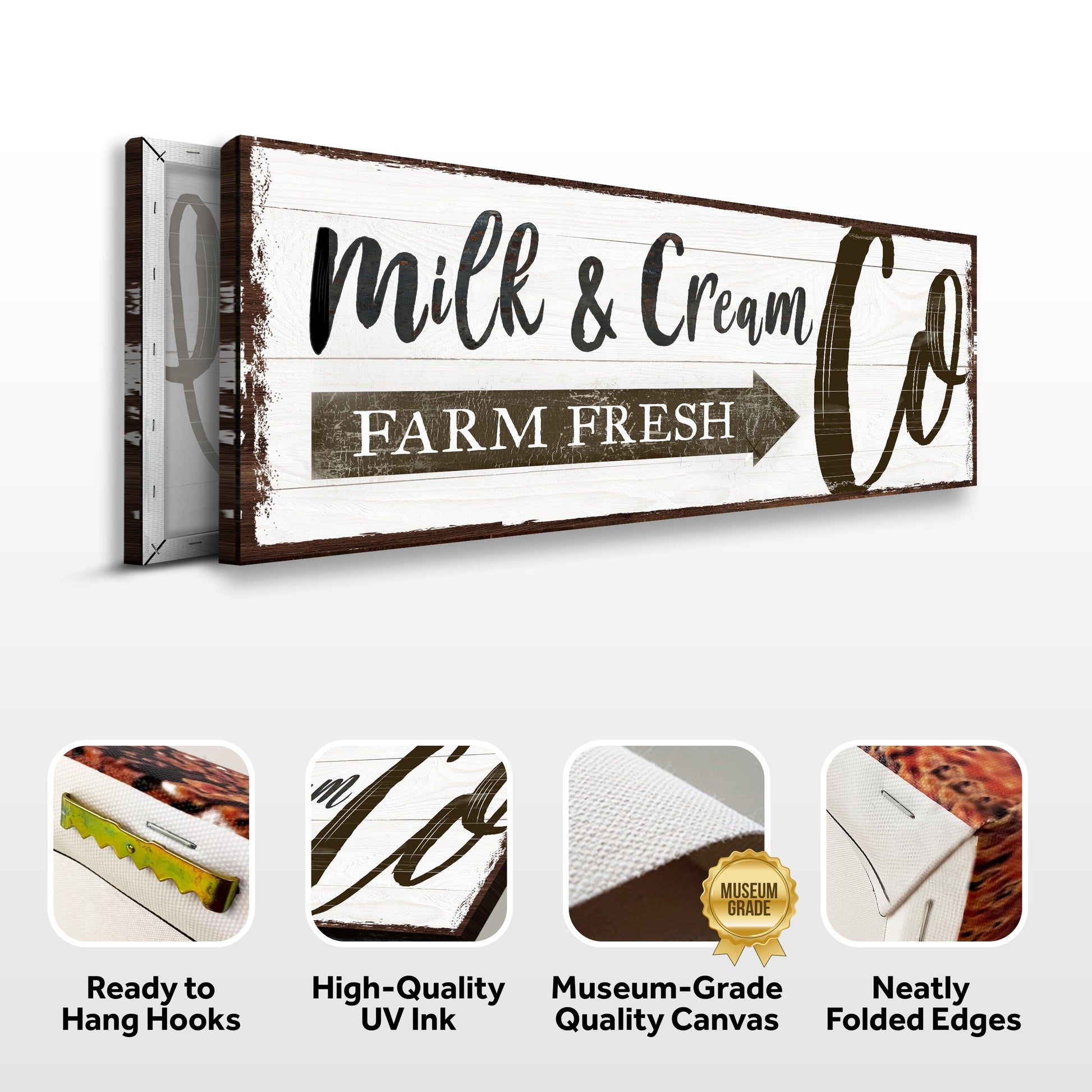 Crafting Canvas sign Farm Fresh Milk & Cream Co by Tailored Canvases wood, distressed edges on Tampa Home & Garden Store