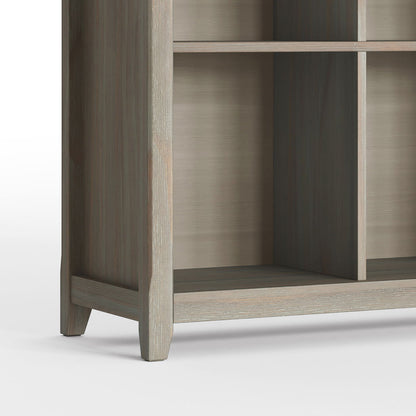 Amherst cube storage bookcase gray-washed wood with large cubbies on Tampa Home & Garden Store