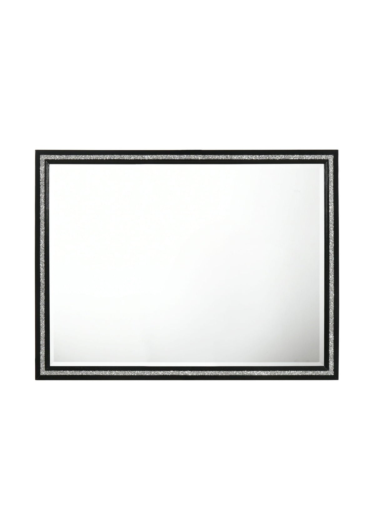 Haiden Weathered Mirror with Beveled Glass - Black square frame with glitter border on Tampa Home & Garden Store