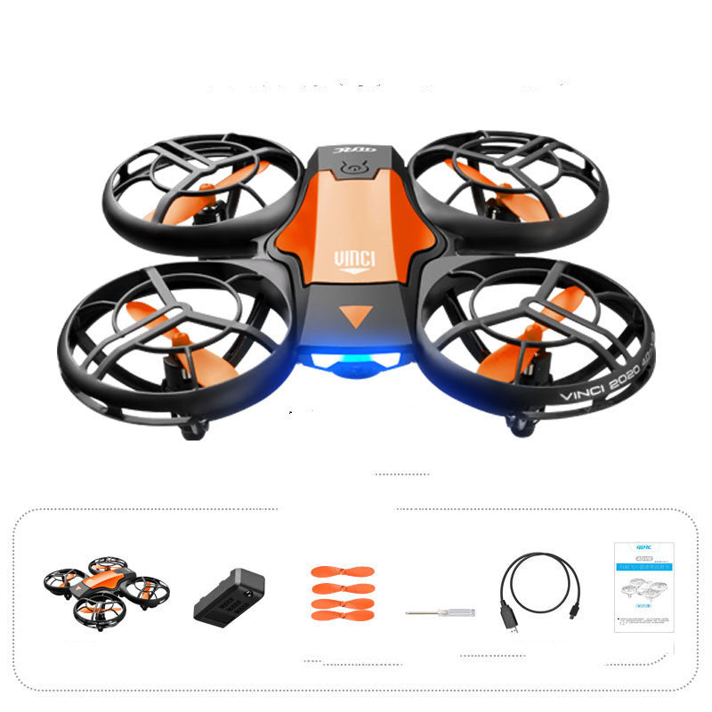 V8 mini RC drone with orange propellers, 4CH gesture sensing, WIFI FPV HD camera VINCI on Tampa Home & Garden Store