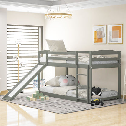 Durable Bunk Bed with convertible slide and ladder in gray metal by HouseOfZazla on Tampa Home & Garden Store