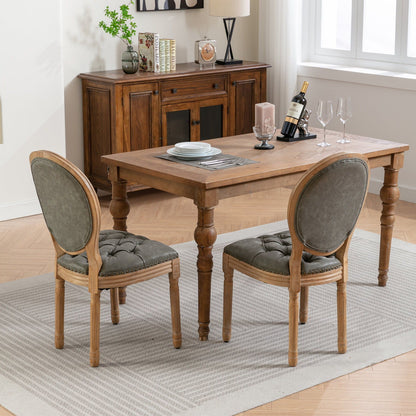 French Style Solid Wood Dining Chair Sets with nailhead trim and gray upholstered seats 4 chairs on Tampa Home & Garden Store