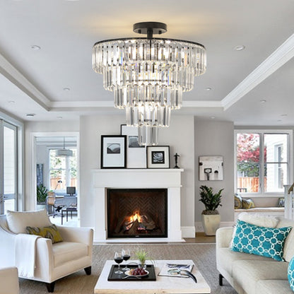 20-inch black crystal chandelier ceiling light by HouseOfZazla, elegant living room centerpiece on Tampa Home & Garden Store