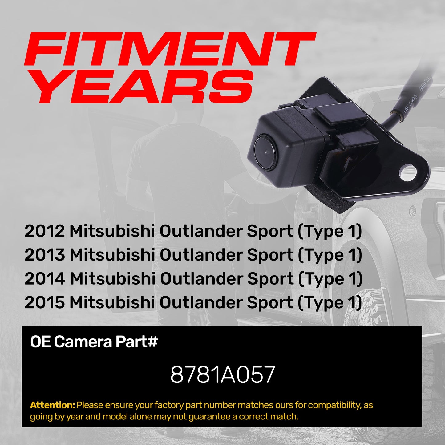 Master Tailgaters OEM backup camera for 2012–2015 Mitsubishi Outlander Sport, Part #8781A057 on Tampa Home & Garden Store