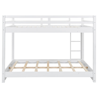 Sturdy white bunk bed frame with ladder, metal construction and slat base, HouseOfZazla on Tampa Home & Garden Store