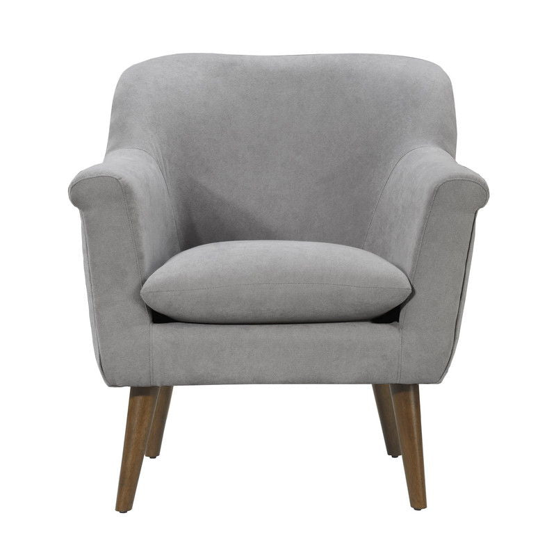 Shelby Woven Fabric and Mid Century Armchair