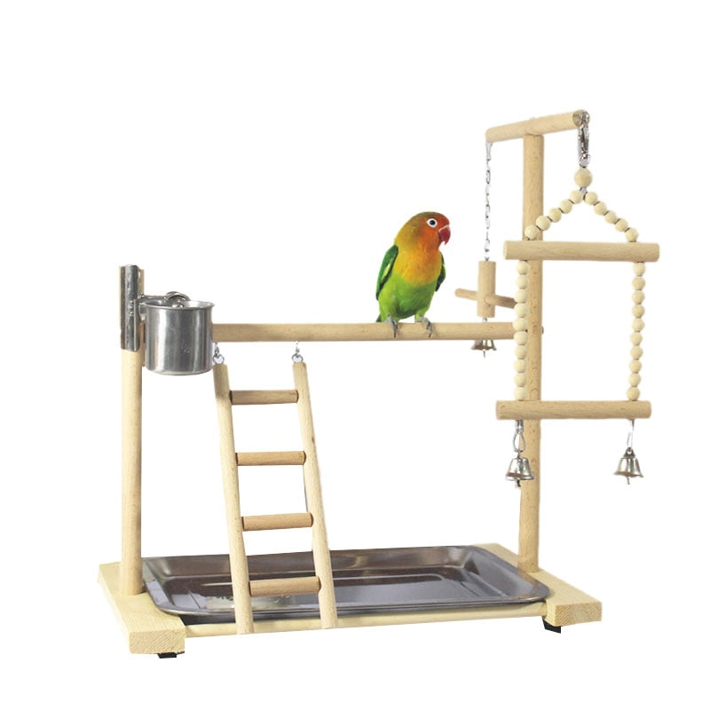 Wooden Small Cockatiel Floor Parrot Standing Stand by Sell My Stuff, ladder and bells on Tampa Home & Garden Store