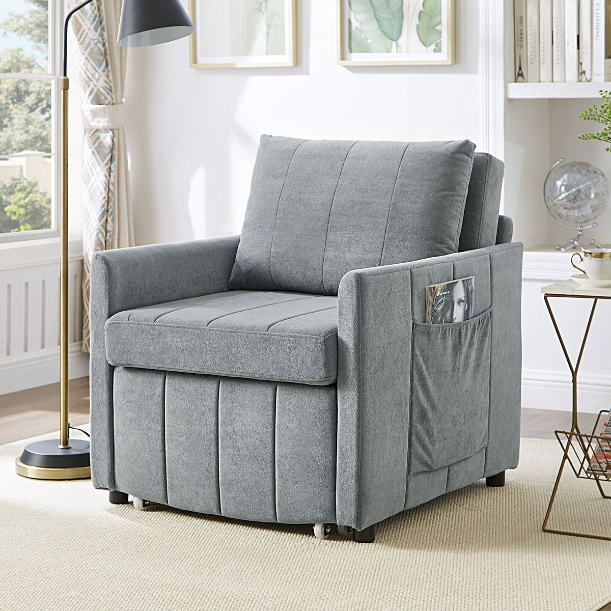 Convertible Sleeper Sofa and Storage Pockets