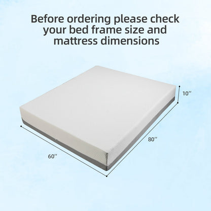 HouseOfZazla 10-Inch Premium Queen Mattress white quilted cover 60x80 in on Tampa Home & Garden Store