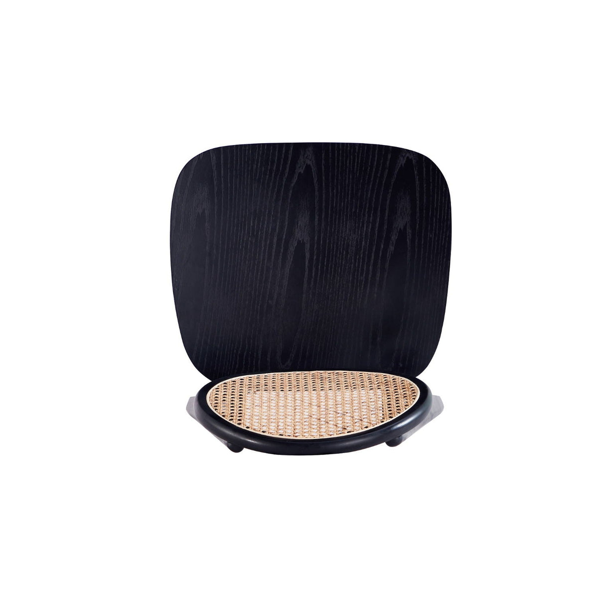 Rattan cane backrest dining chair set with solid wood frame in black finish HouseOfZazla on Tampa Home & Garden Store