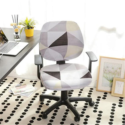 Office computer chair cover by FLIPSTYLEZLLC in geometric gray pattern on Tampa Home & Garden Store