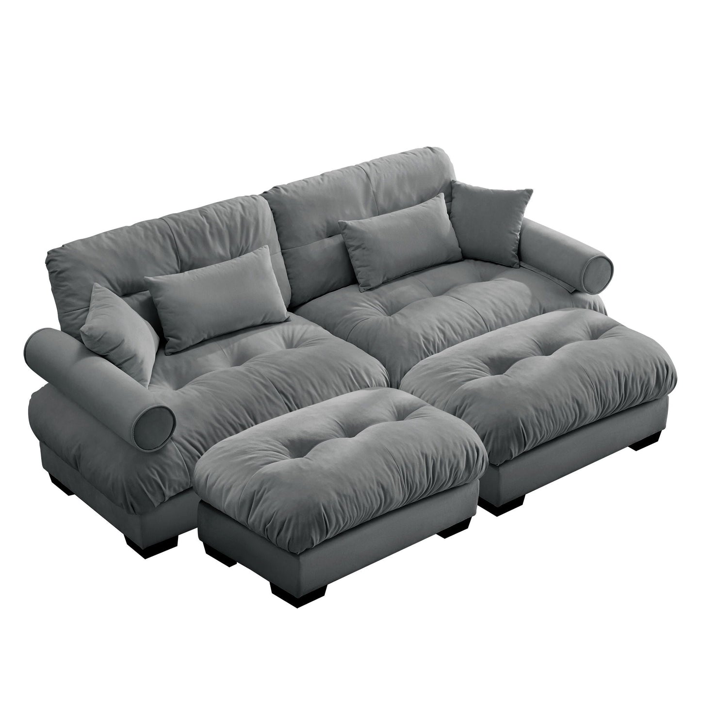 Oversized Modular Sofa with Movable Ottoman