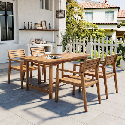 Outdoor Acacia Wood Dining Set and Chairs