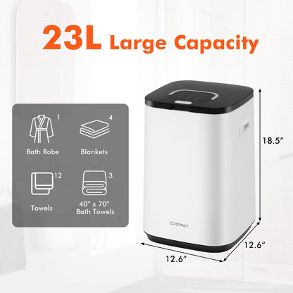 23L Large Hot Towel Heater with Rapid Heating and Adjustable Timer-White