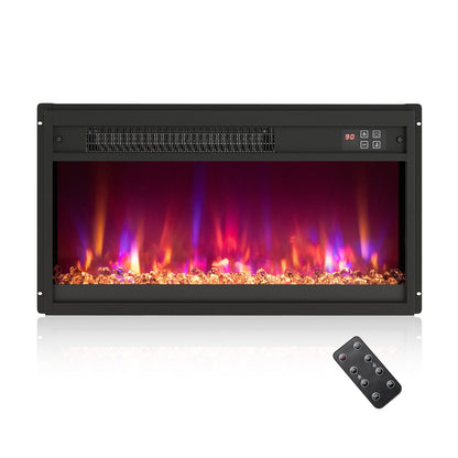 Chimenea eléctrica empotrable de 1500 W de 18/23/26 pulgadas con control remoto - 18 pulgadas
