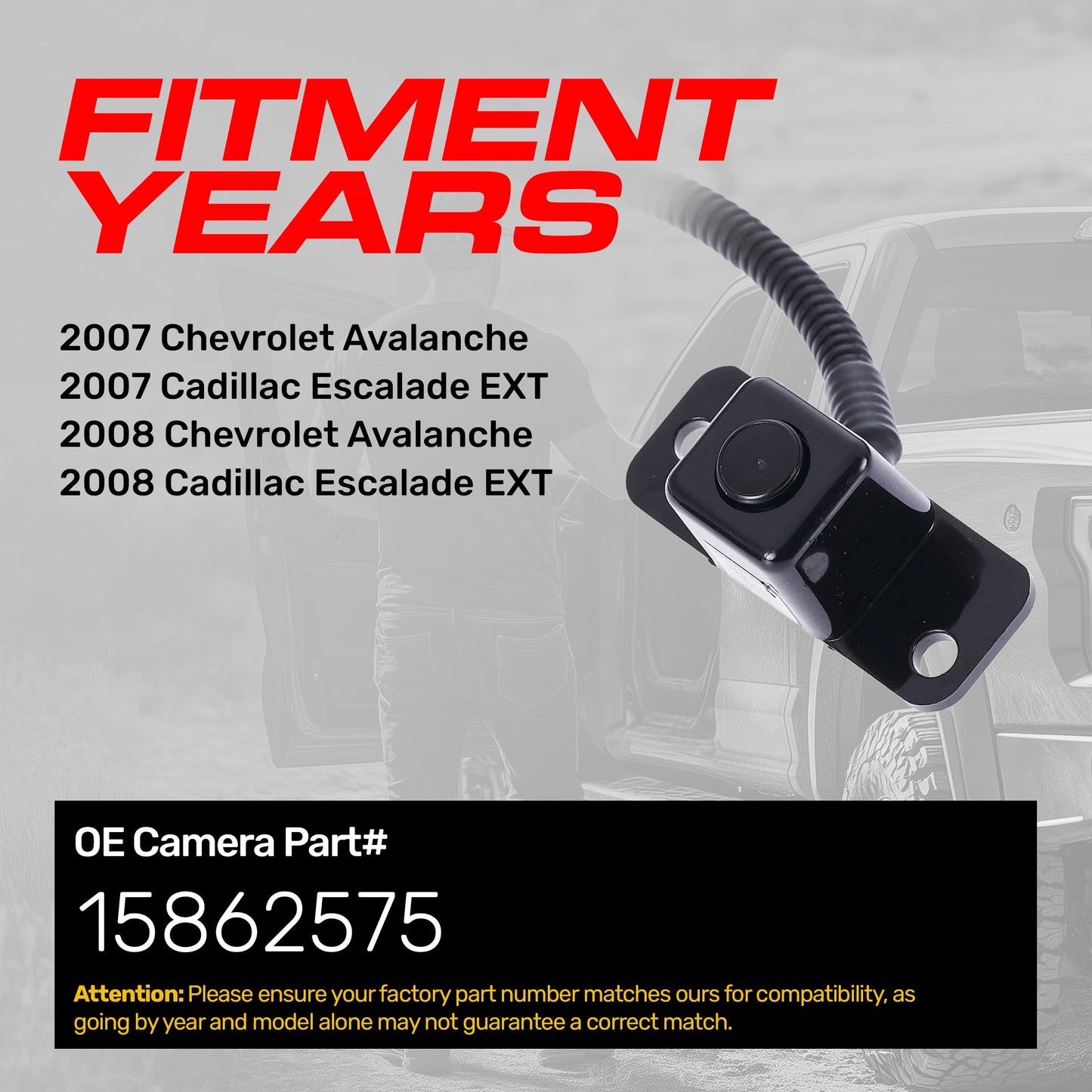 OE replacement backup camera Master Tailgaters for 2007-2008 Avalanche Escalade EXT on Tampa Home & Garden Store