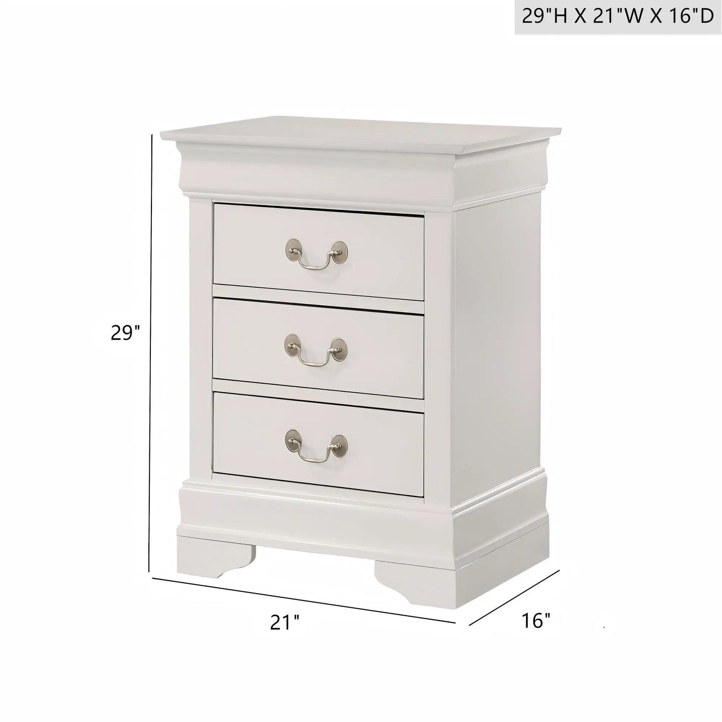 Louis Philippe Nightstand in Wood Veneer