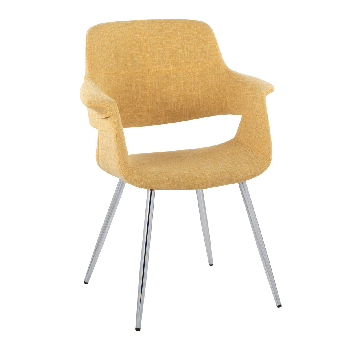 Retro Chic Art Deco chair set in yellow fabric with chrome legs HouseOfZazla on Tampa Home & Garden Store