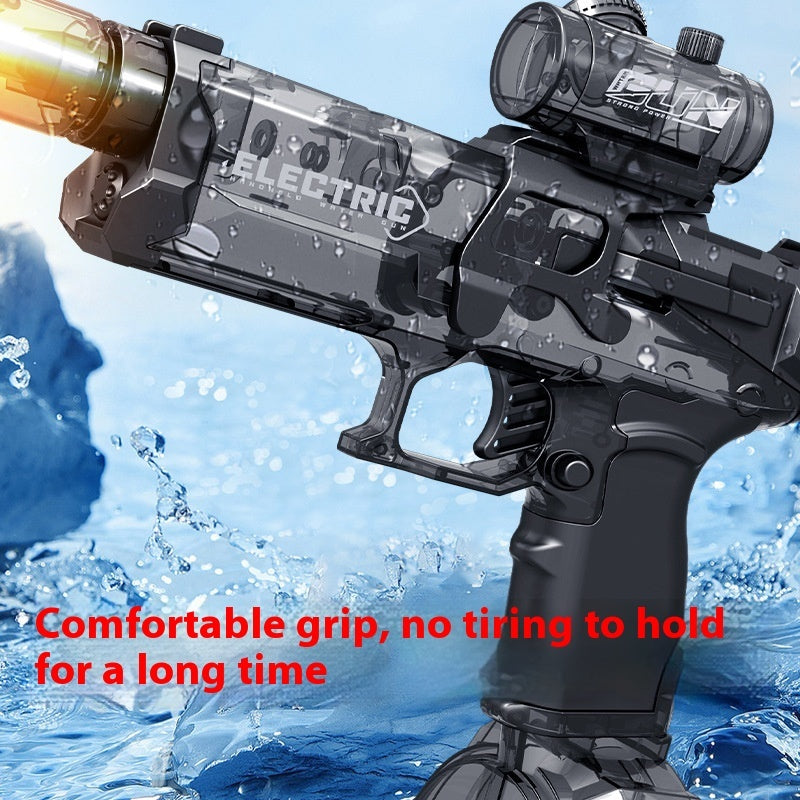 Fire Rat Electric Water Pistol black full-automatic water gun with scope comfortable grip on Tampa Home & Garden Store