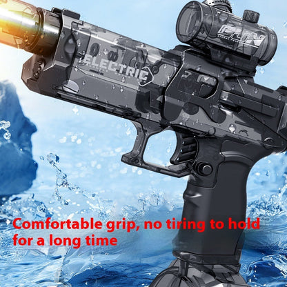 Fire Rat Electric Water Pistol black full-automatic water gun with scope comfortable grip on Tampa Home & Garden Store