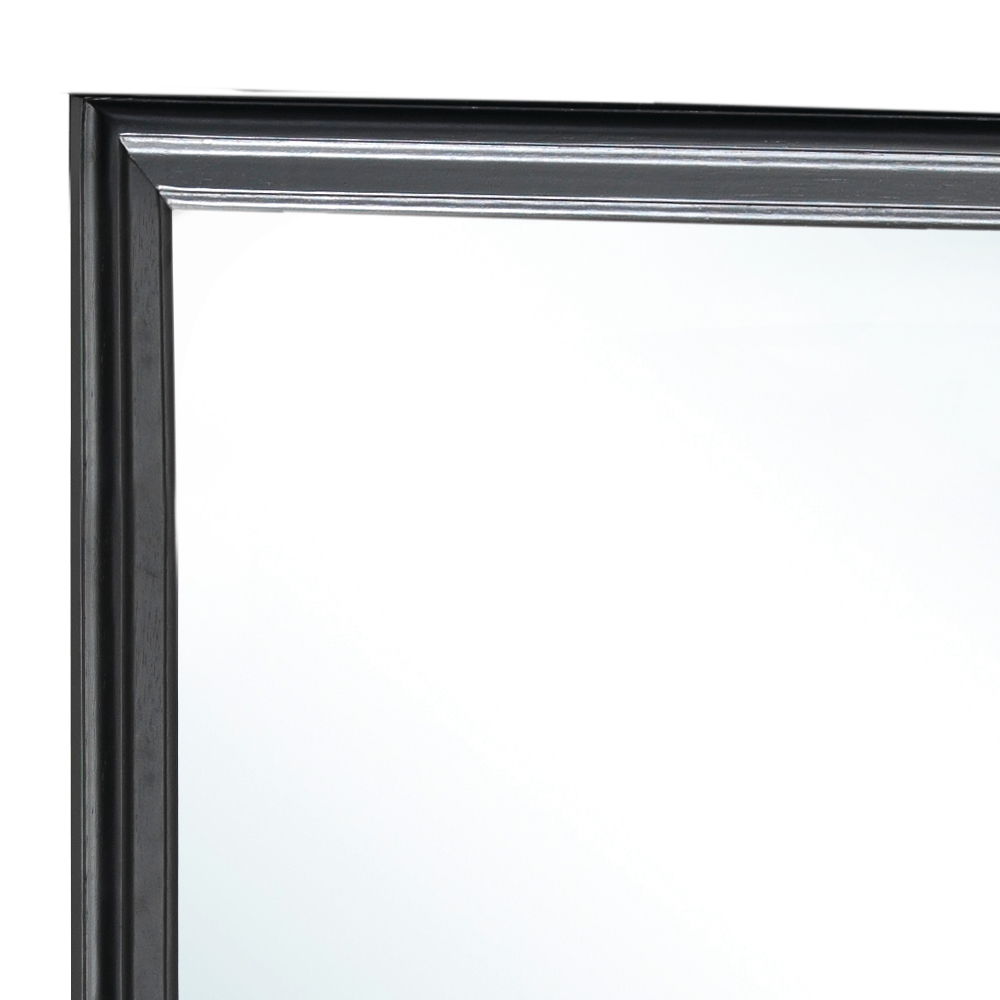 Elegant Wall Mirror in a black frame with subtle beveled edge on Tampa Home & Garden Store