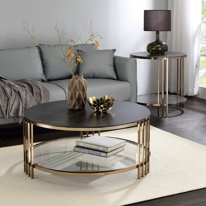 Abisha Sintered Stone Round Table and Frame