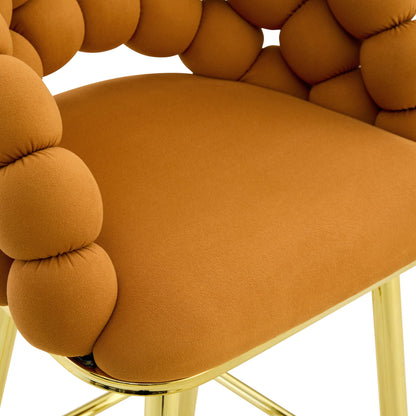 Ball Chain Bubble Tufted Bar Chairs Set Of Two