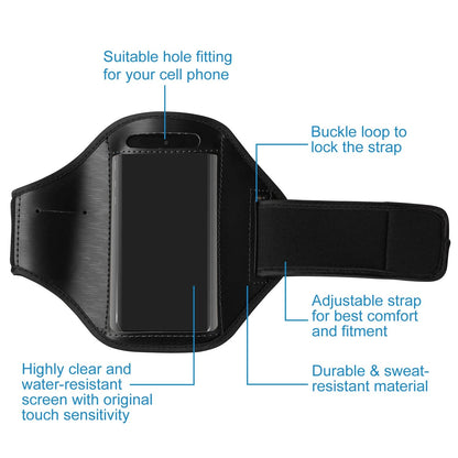 GemGear black phone armband case with adjustable sweat-resistant strap fits iPhone 5 or smaller phones under 4in on Tampa Home & Garden Store