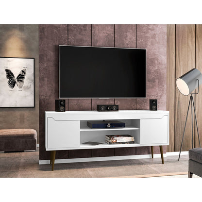 Bradley Modern TV Stand white with concealed storage by HouseOfZazla on Tampa Home & Garden Store