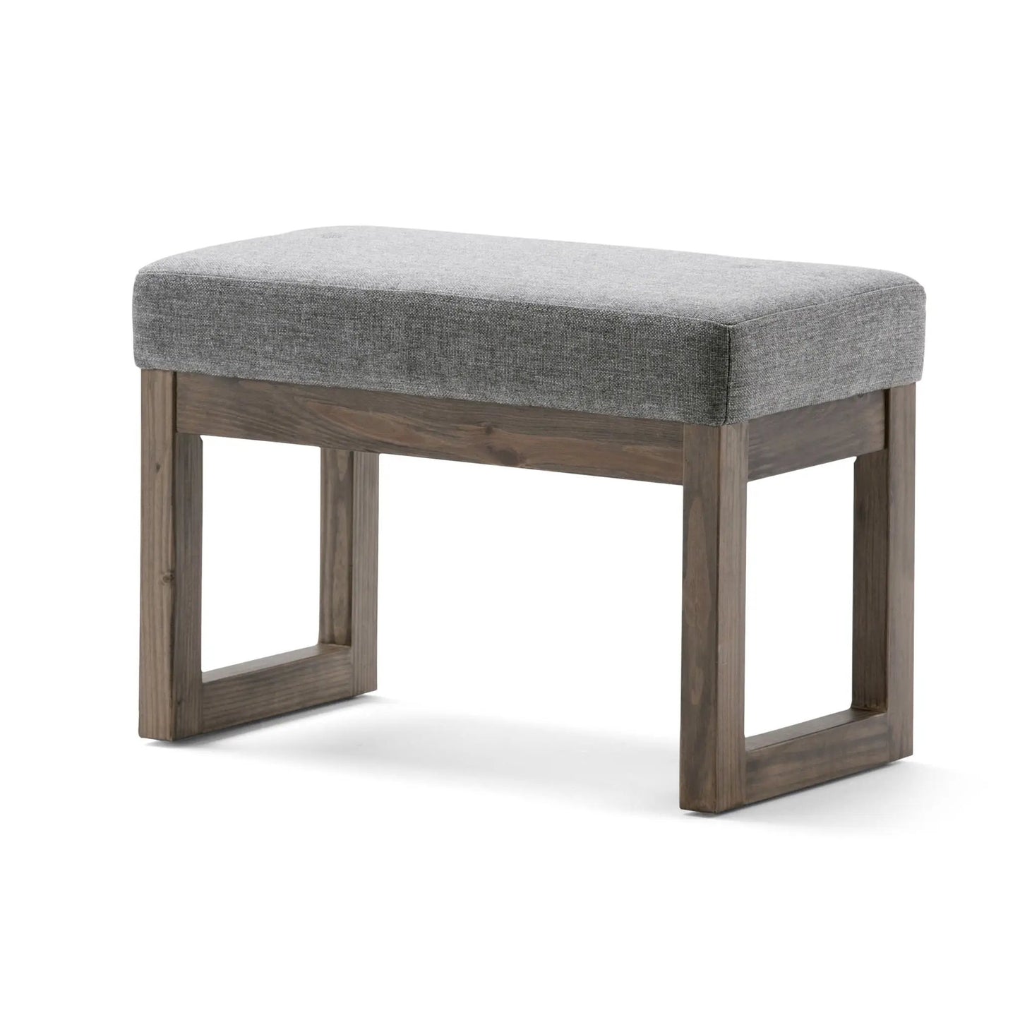 Milltown Upholstered Ottoman Bench With Driftwood