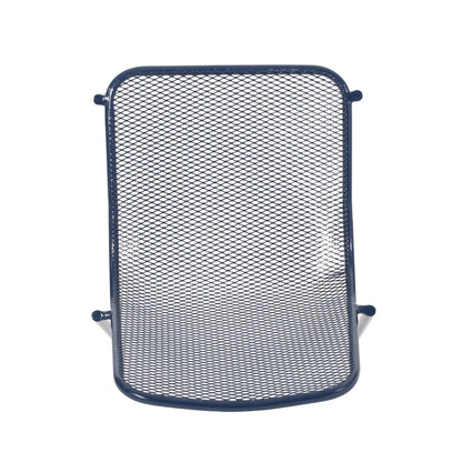 Kincaid Stackable Iron Chair navy blue armless outdoor chair with mesh back HouseOfZazla on Tampa Home & Garden Store