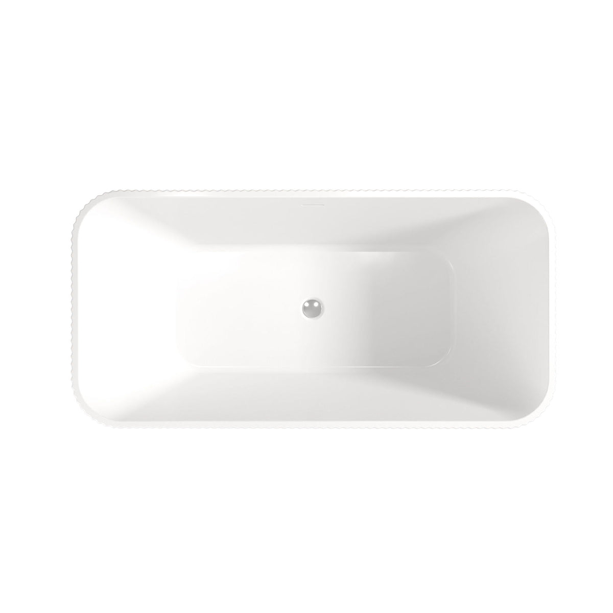 Linear Freestanding Soaker Tub gloss white finish with centered drain on Tampa Home & Garden Store