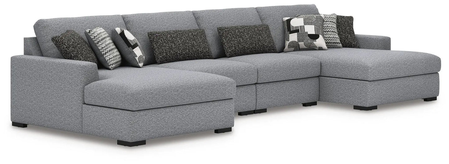 Bealton stationary sectional sofa in gray textured fabric by Unique Piece Furniture on Tampa Home & Garden Store