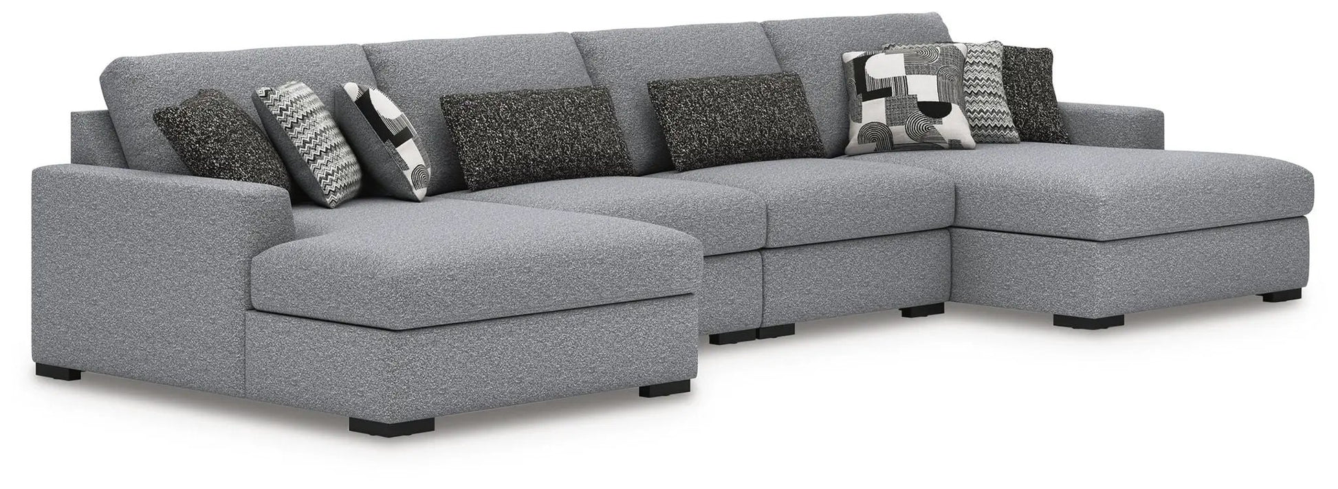 Bealton stationary sectional sofa in gray textured fabric by Unique Piece Furniture on Tampa Home & Garden Store