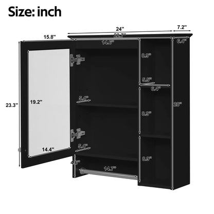 Modern 3 in 1 Mirror Cabinet and Towel Bar
