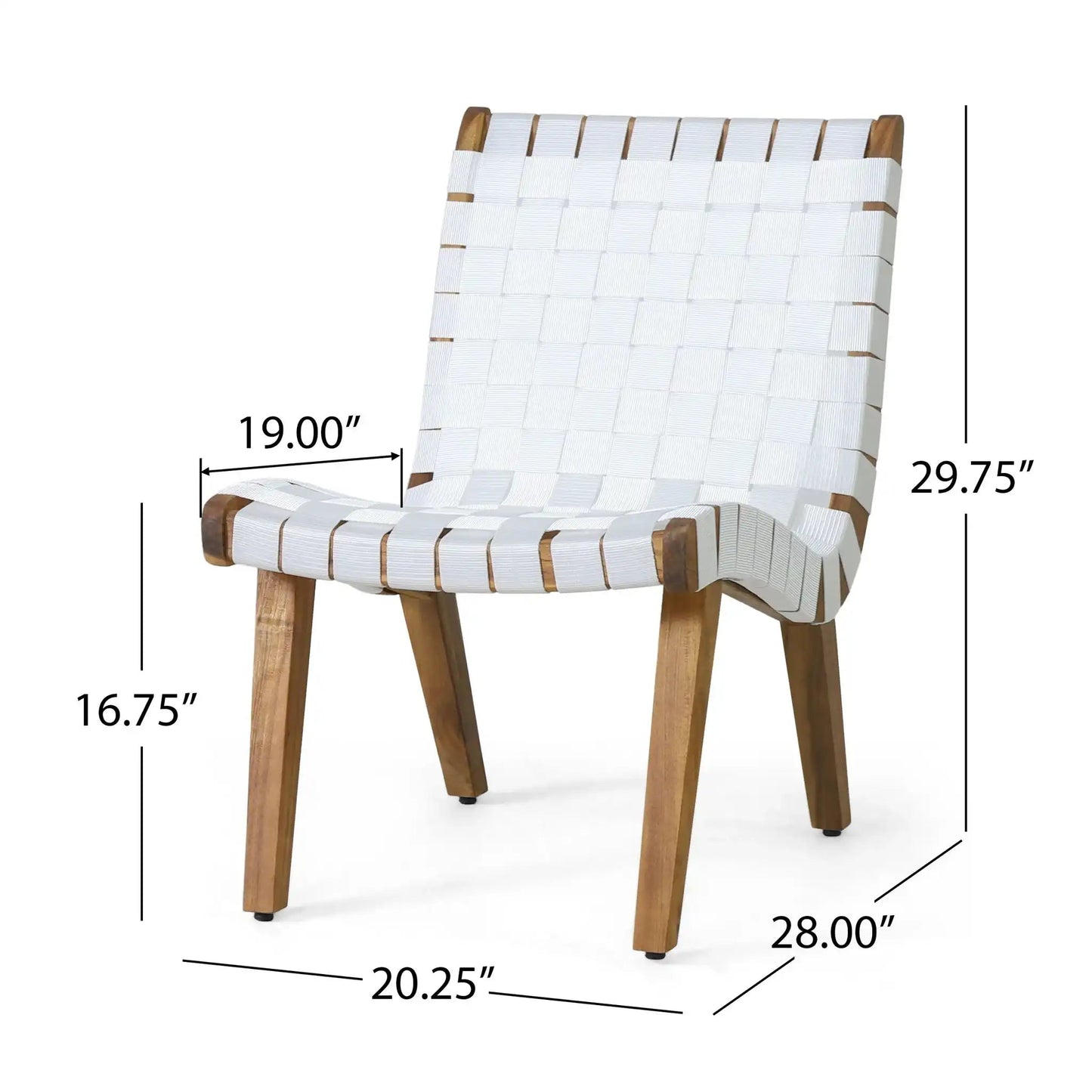 Outdoor 3 Piece Rope Weave Patio Seating Set white rope, wooden legs HouseOfZazla on Tampa Home & Garden Store