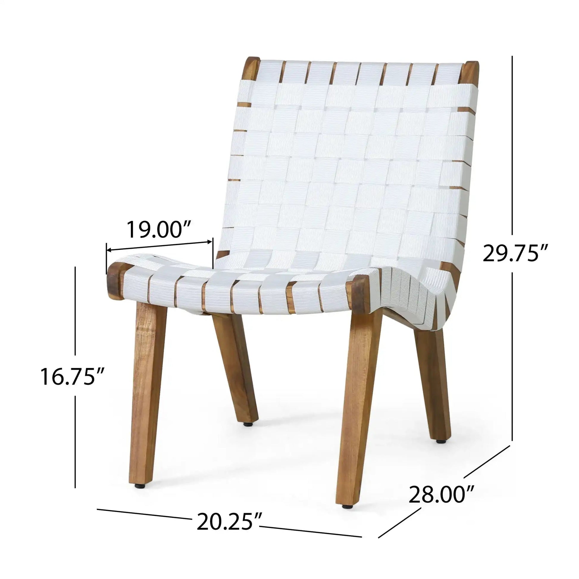 Outdoor 3 Piece Rope Weave Patio Seating Set white rope, wooden legs HouseOfZazla on Tampa Home & Garden Store