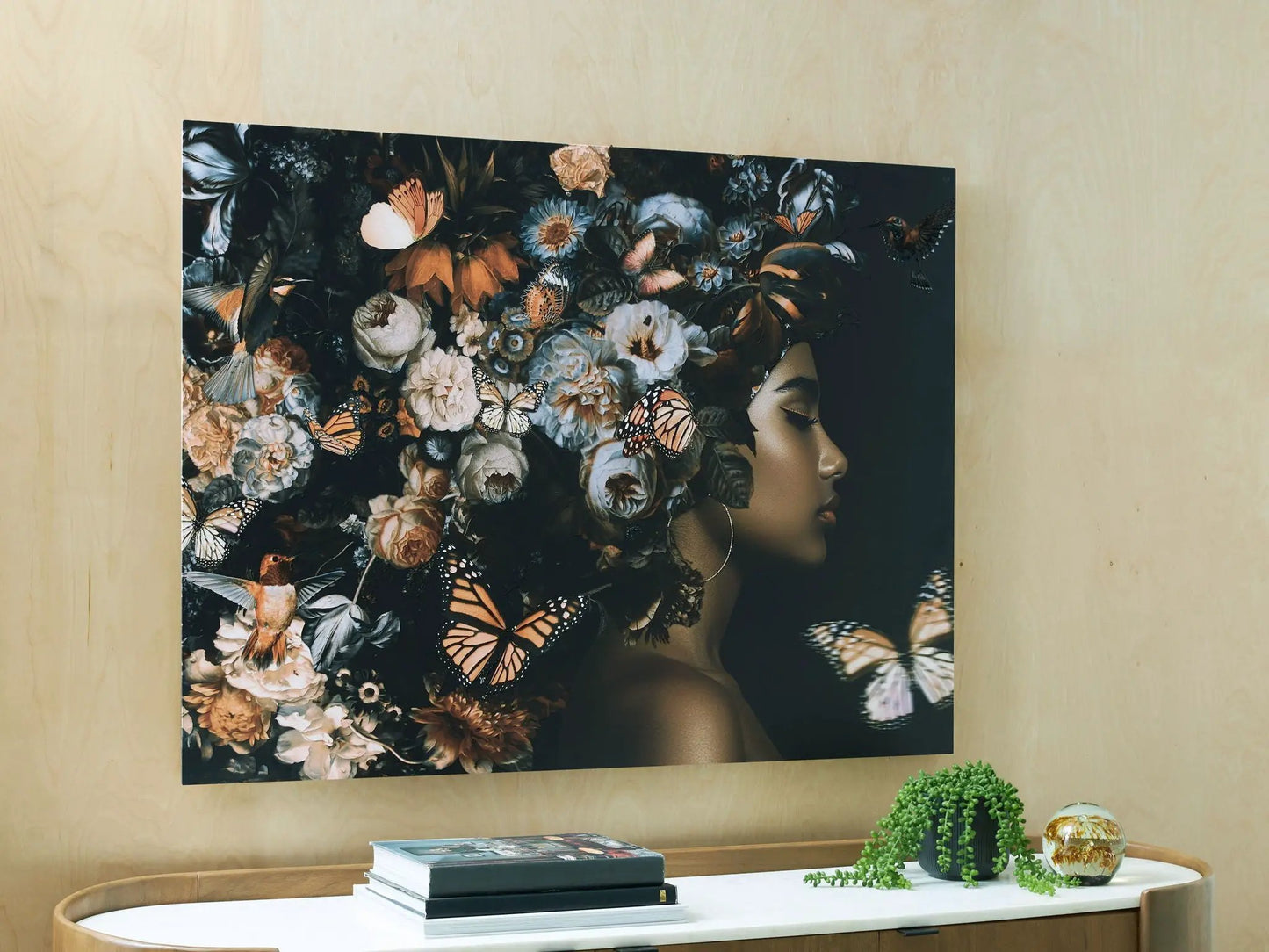 Valfer Wall Art Orange Black White Butterflies