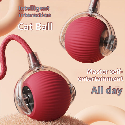 Electric automatic cat ball toy with red textured ball and pink cord, Sell My Stuff on Tampa Home & Garden Store