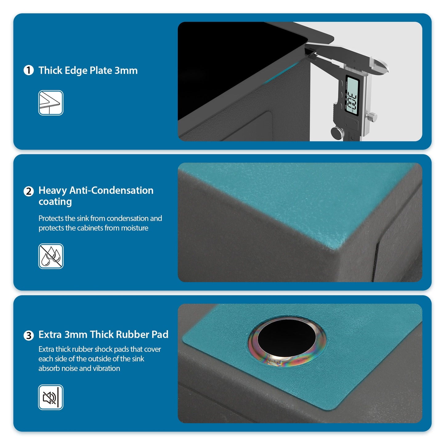 Undermount Single Bowl Kitchen Sink 16 Gauge