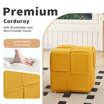 Modern Ottoman Foot Rest with Woven Design