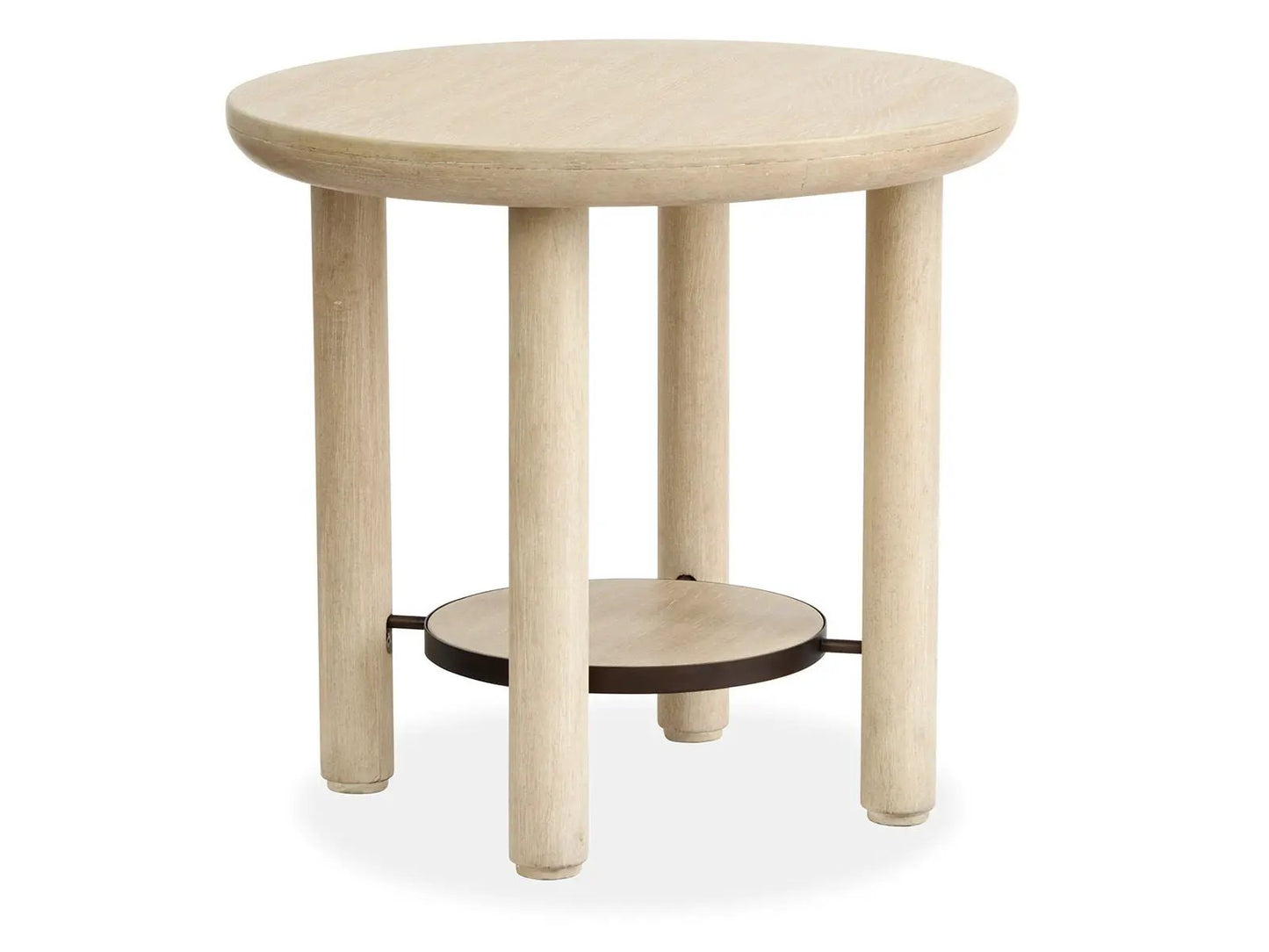 Sunset Cove Round End Table natural wood with four legs and shelf by Unique Piece Furniture on Tampa Home & Garden Store