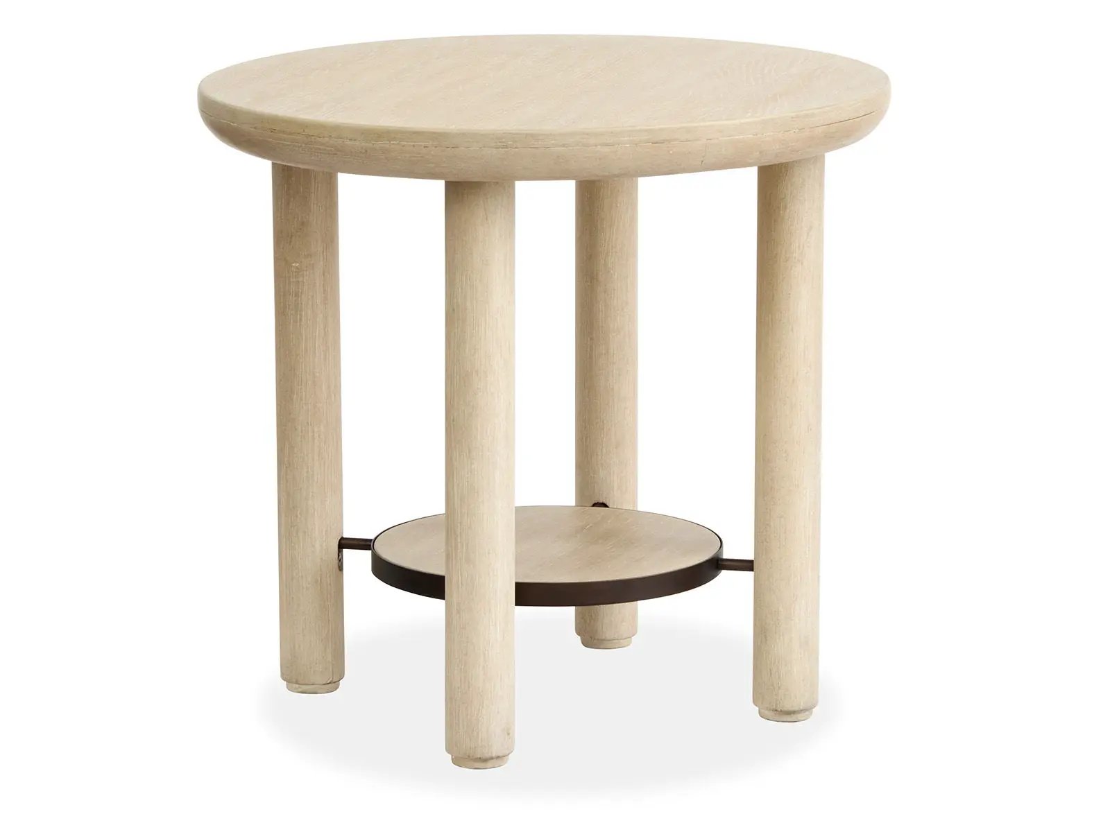 Sunset Cove Round End Table natural wood with four legs and shelf by Unique Piece Furniture on Tampa Home & Garden Store